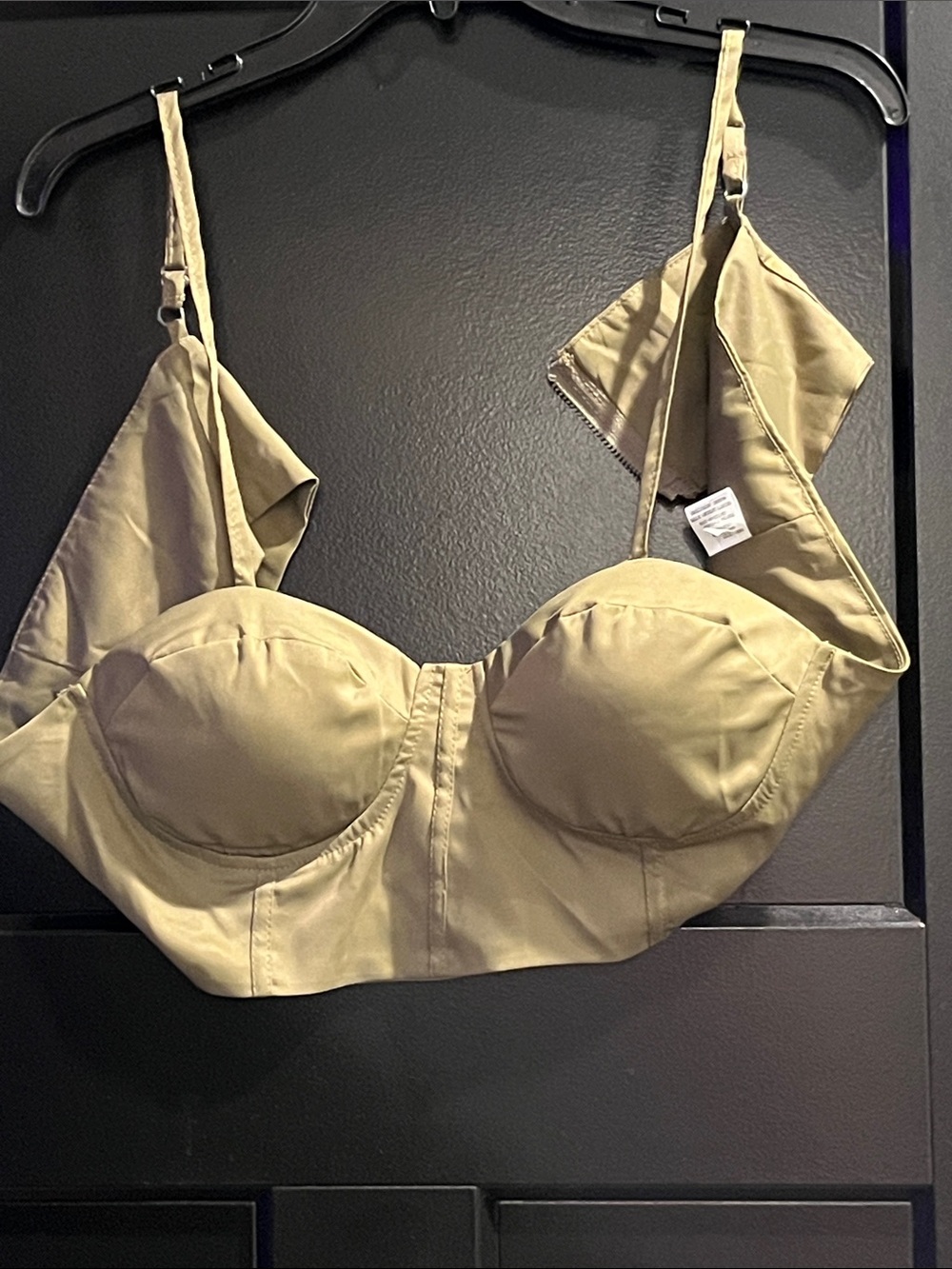 Women’s Structured Bustier Crop Top - Olive
